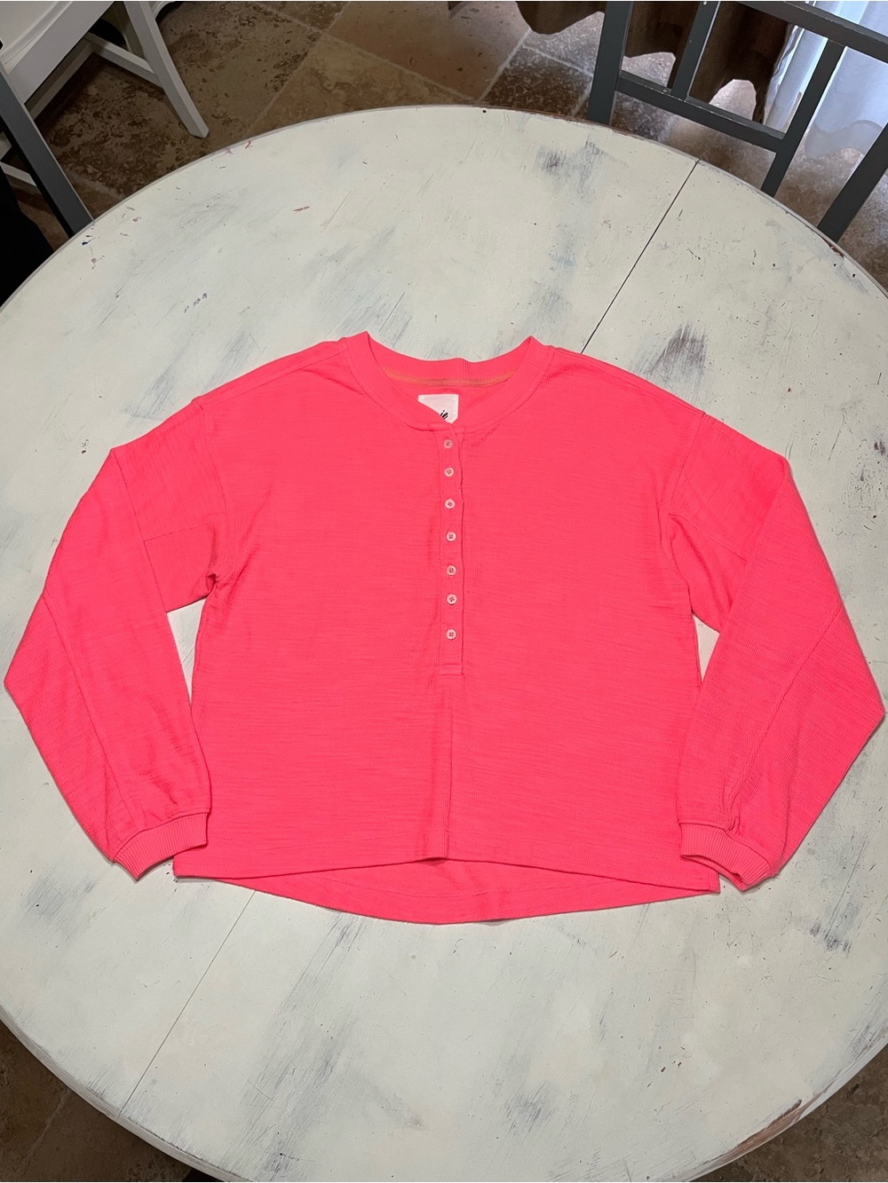 Aerie Lightweight Oversized Henley Sweatshirt Sz S